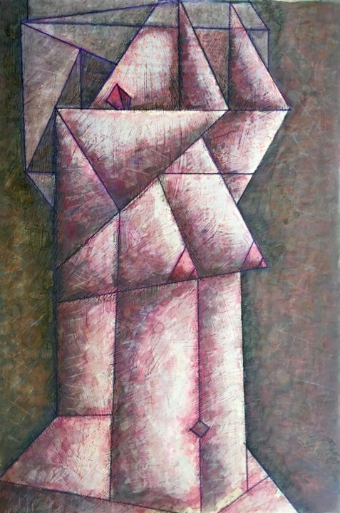 Pintura intitulada "абстракция / Abstra…" por Dmitriy Trubin, Obras de arte originais, Aquarela