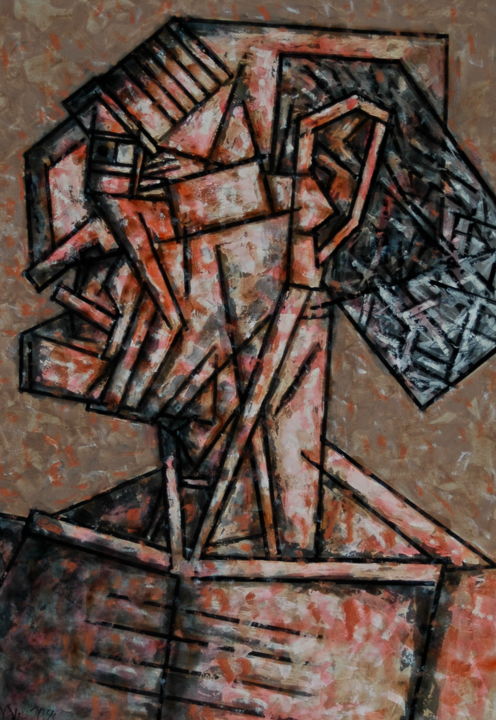 Painting titled "УРОД II" by Dmitriy Trubin, Original Artwork