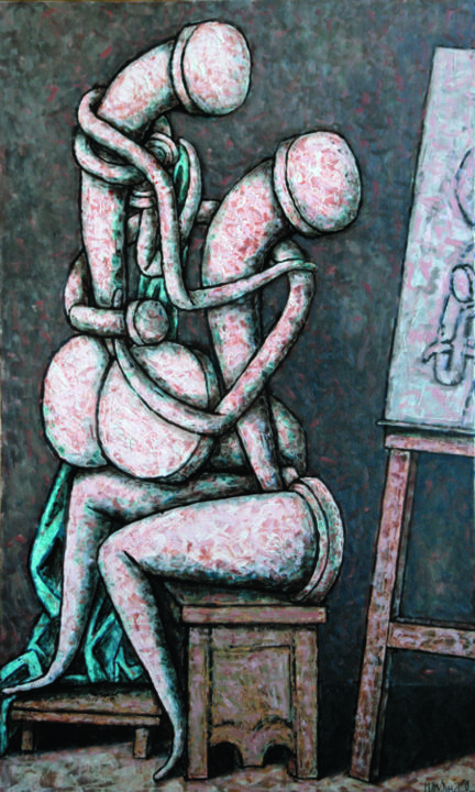 Peinture intitulée "РАФАЭЛЬ И ФОРНАРИНА…" par Dmitriy Trubin, Œuvre d'art originale, Huile