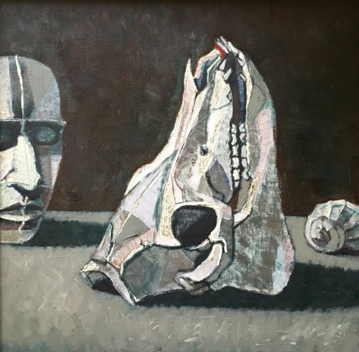 Pintura intitulada "skull / череп / Sch…" por Dmitriy Trubin, Obras de arte originais, Óleo