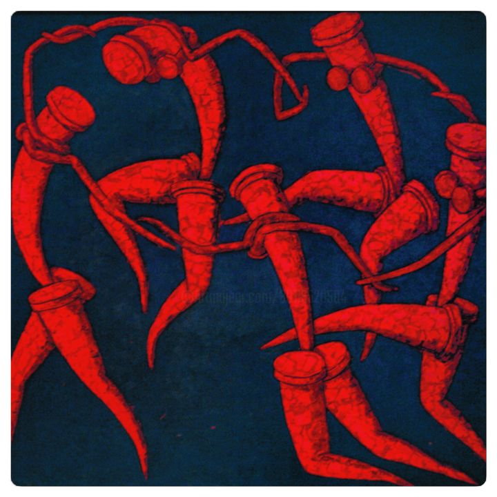 Peinture intitulée "танец / матисс /dan…" par Dmitriy Trubin, Œuvre d'art originale