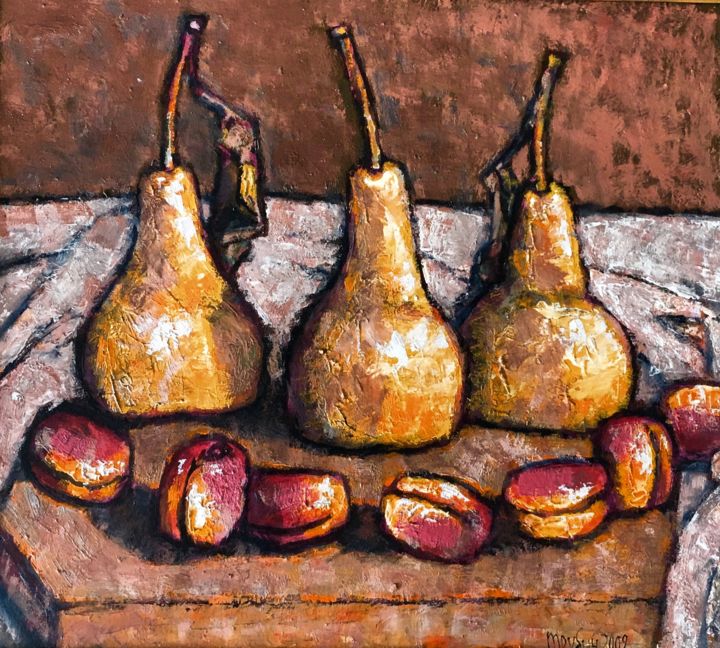 Pintura intitulada "pears / груши / Bir…" por Dmitriy Trubin, Obras de arte originais