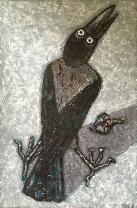 Pittura intitolato "oiseau / птица / Vo…" da Dmitriy Trubin, Opera d'arte originale