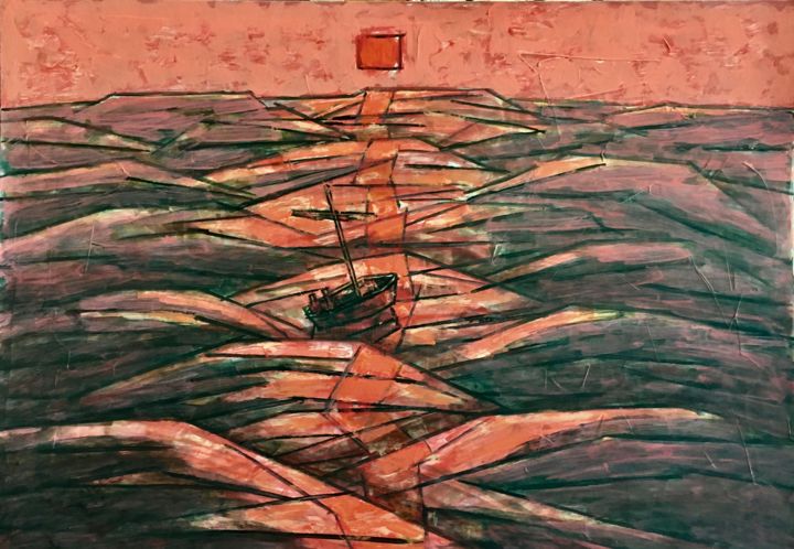 Painting titled "mer / море / sea /…" by Dmitriy Trubin, Original Artwork