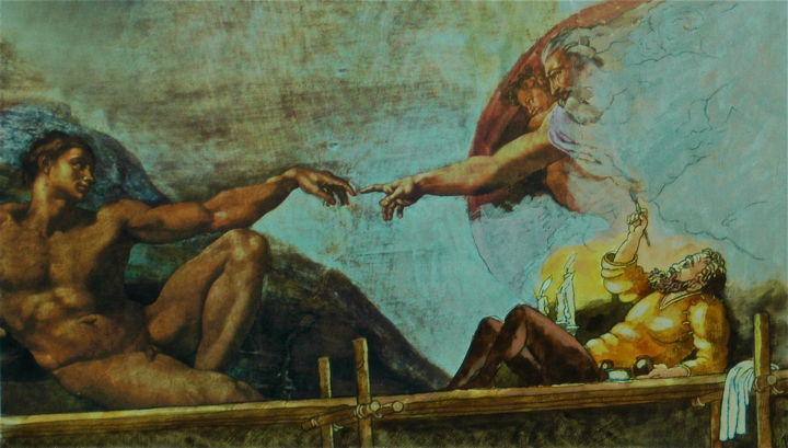 Painting titled "Michelangelo-the ar…" by Dmitriy Trubin, Original Artwork