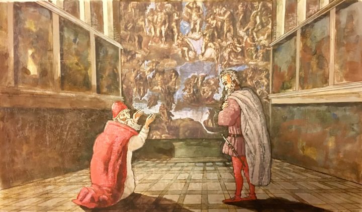 Peinture intitulée "Michelangelo-the ar…" par Dmitriy Trubin, Œuvre d'art originale
