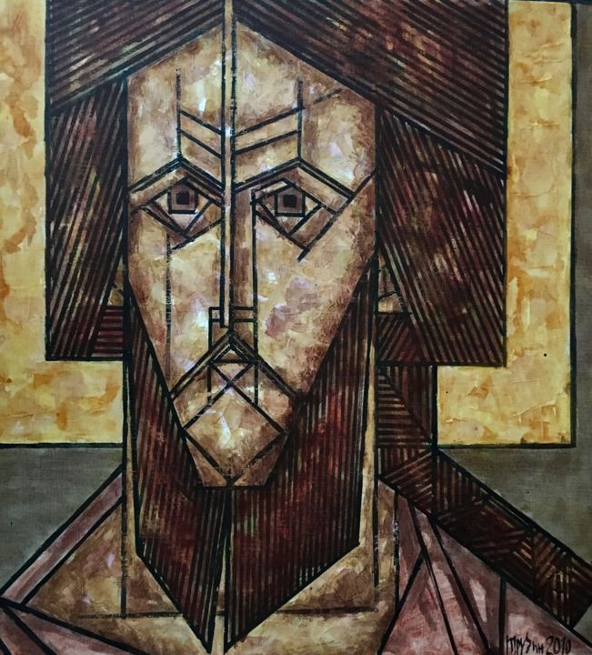 Картина под названием "Jésus-Christ / Иису…" - Dmitriy Trubin, Подлинное произведение искусства, Масло