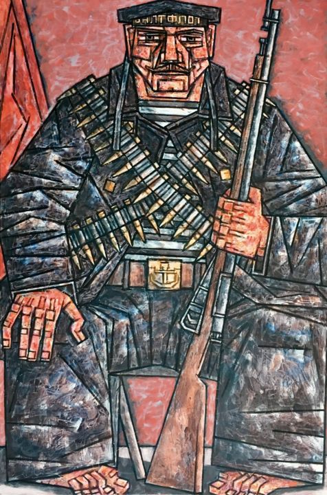 Картина под названием "военный матрос" - Dmitriy Trubin, Подлинное произведение искусства