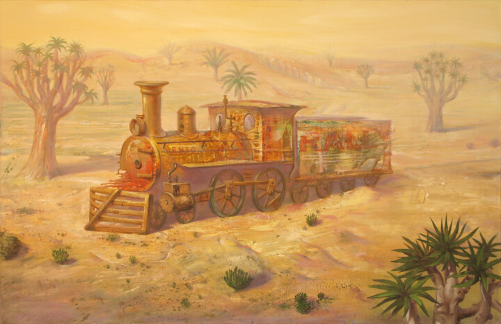 Painting titled "Matin dans le désert" by Dmitro Danilov, Original Artwork, Oil