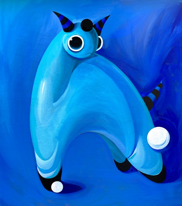 Картина под названием "Sea animal" - Dmitrii Filimonov, Подлинное произведение искусства, Темпера