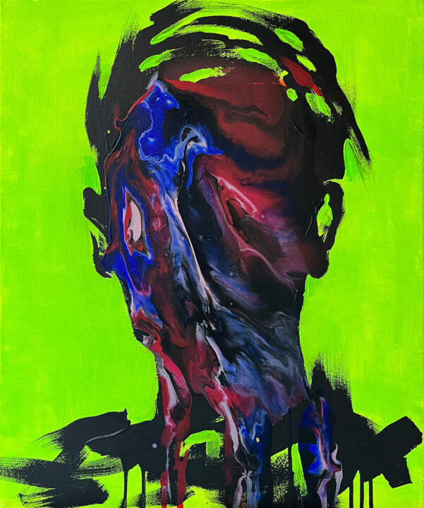 Painting titled "Abstract portrait +…" by Dmitry Savchenko, Original Artwork, Acrylic