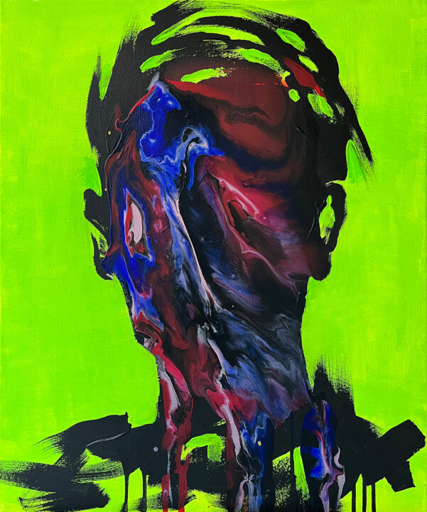 Malerei mit dem Titel "Abstract portrait +…" von Dmitry Savchenko, Original-Kunstwerk, Acryl