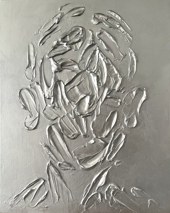 Pintura intitulada "Silver portrait" por Dmitry Savchenko, Obras de arte originais, Acrílico