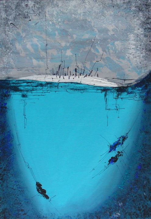 Картина под названием "Погружение  Immersi…" - Dmitry Sky, Подлинное произведение искусства, Акрил