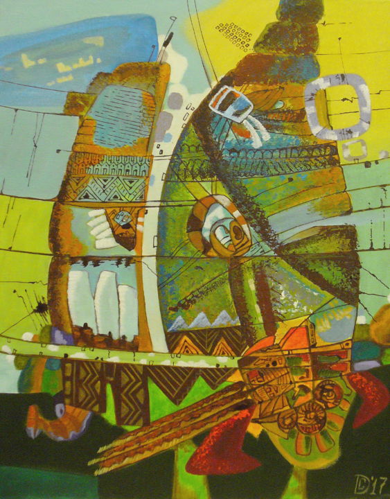 Картина под названием "Толкование Сновиден…" - Dmitry Sky, Подлинное произведение искусства, Акрил