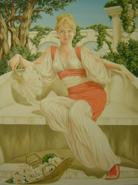 Painting titled "Гетера" by Dmitrii Dmitriev, Original Artwork