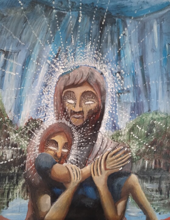 Peinture intitulée "Gesù e il nuovo Mes…" par Dml, Œuvre d'art originale, Huile