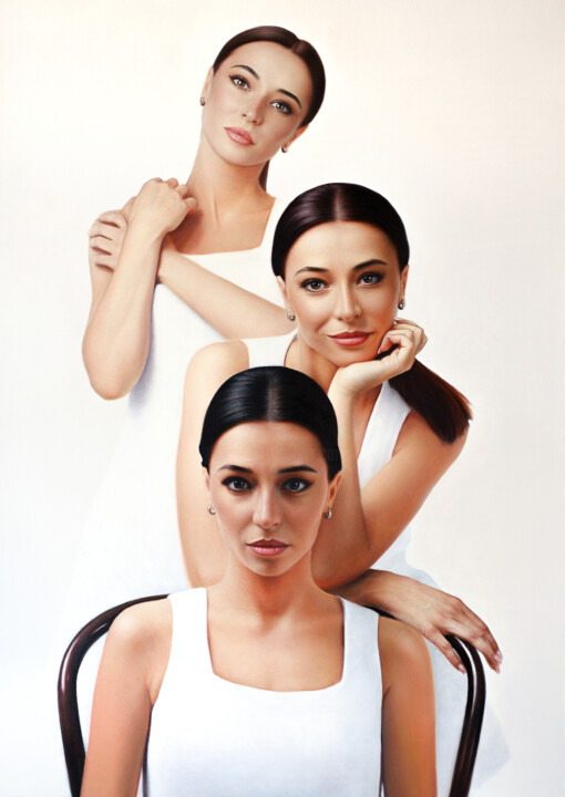 Картина под названием "Faces of personality" - Dmytro Bryzhak, Подлинное произведение искусства, Масло
