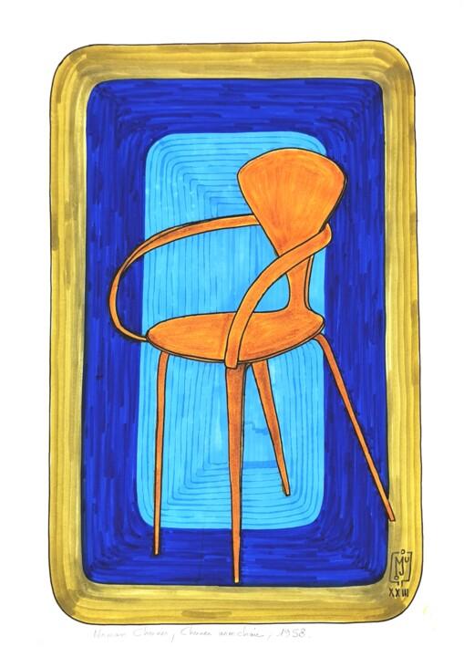 Рисунок под названием "Cherner armchair" - Do.M.Ju, Подлинное произведение искусства, Маркер
