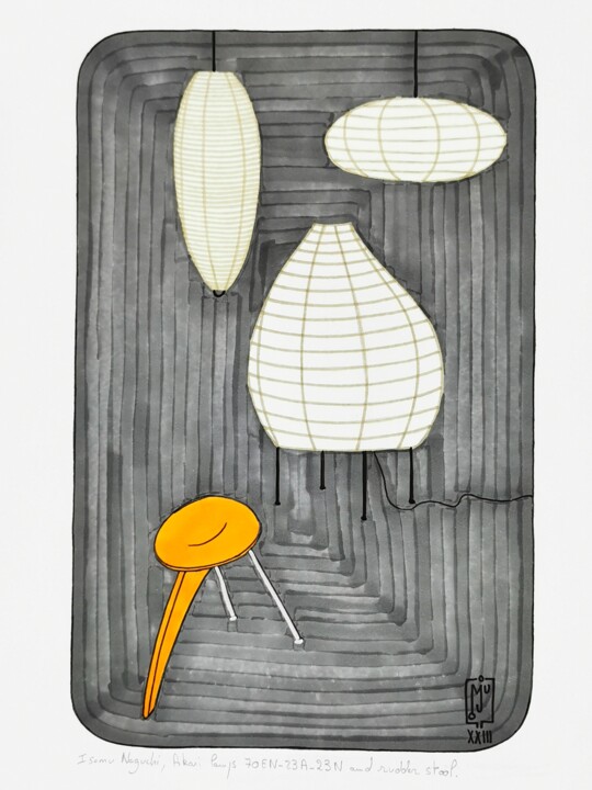 Drawing titled "Noguchi Akari" by Do.M.Ju, Original Artwork, Marker