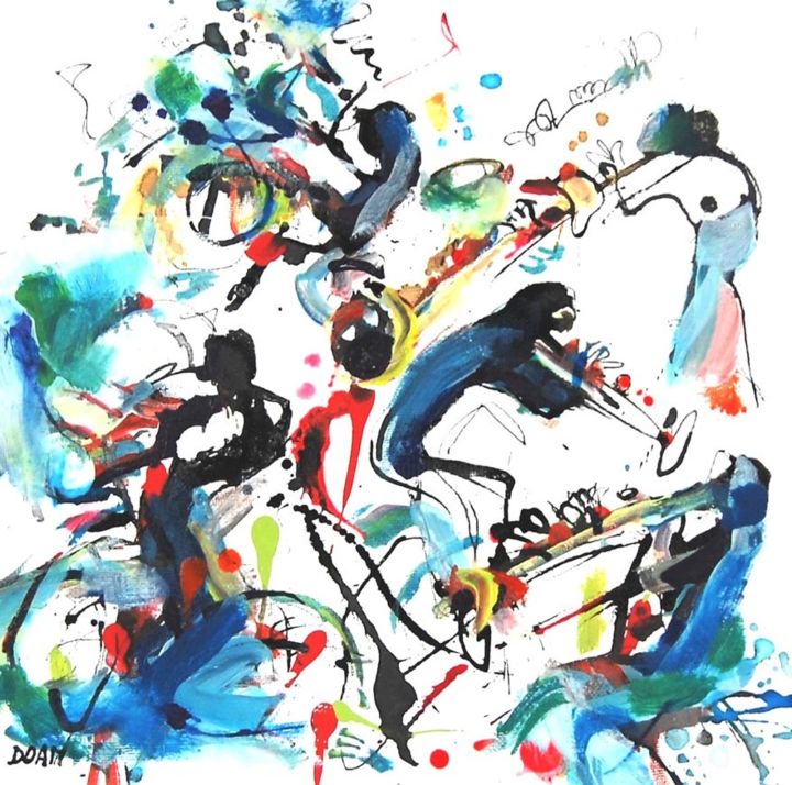 Peinture intitulée "Jazz 2" par Doam, Œuvre d'art originale, Acrylique