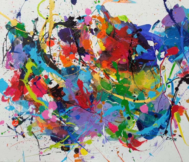 Pintura intitulada "Happy day" por Doam, Obras de arte originais, Acrílico