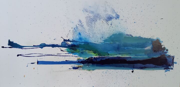 Malerei mit dem Titel "Bleu marine" von Doam, Original-Kunstwerk, Acryl
