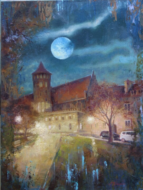 제목이 "Свет луны"인 미술작품 Анна Добродий로, 원작, 기름 나무 들것 프레임에 장착됨