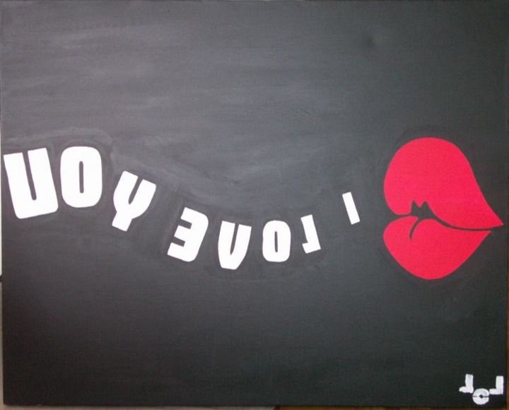 Painting titled "I love you" by Lol, Original Artwork