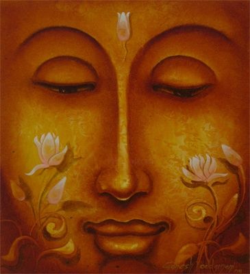 Картина под названием "Lord Buddha" - Dodamani, Подлинное произведение искусства