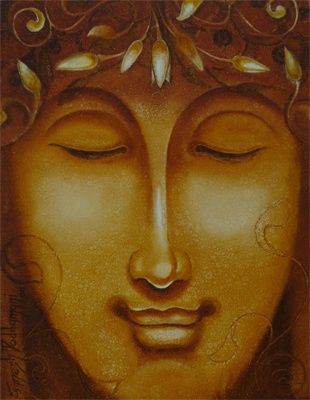 Картина под названием "Lord Buddha" - Dodamani, Подлинное произведение искусства