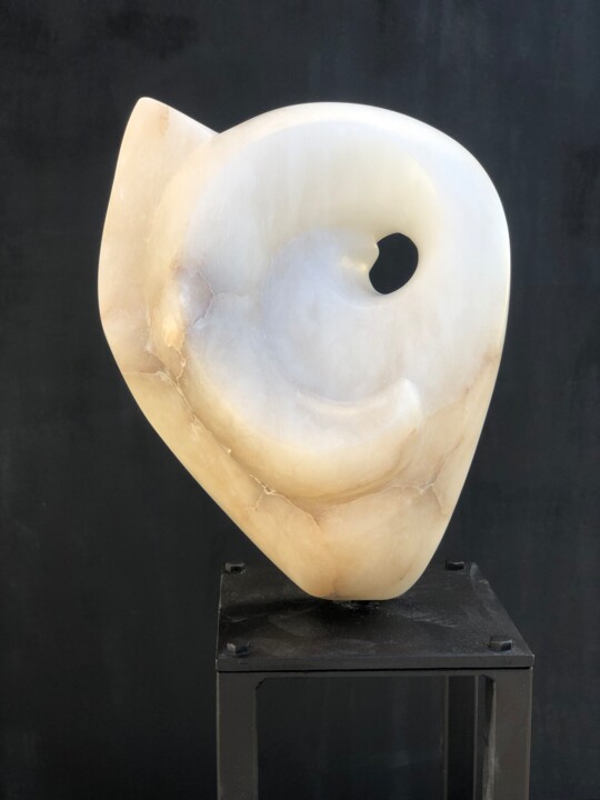 Скульптура под названием "Regret" - Dominique Ferrandon-Lamy, Подлинное произведение искусства, Камень