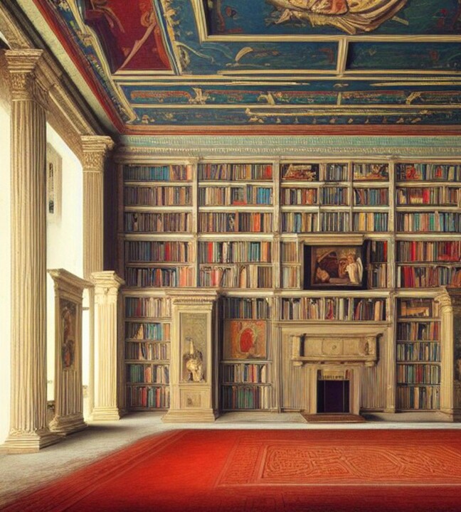 Digital Arts titled "a library" by Sidney Orr, Original Artwork, Digital Painting