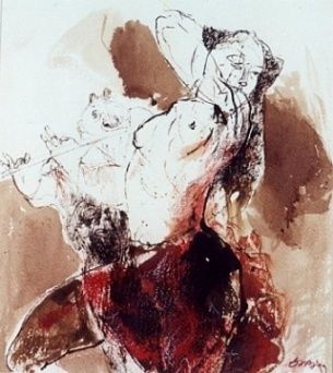 Painting titled "La danza" by Doina Botez, Original Artwork