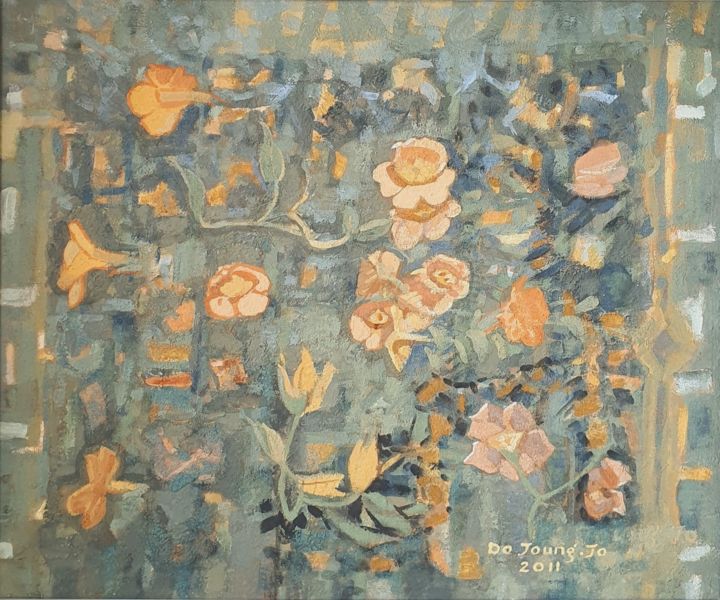 Painting titled "Jacaranda_2011" by Dojung Jo, Original Art, Pigments