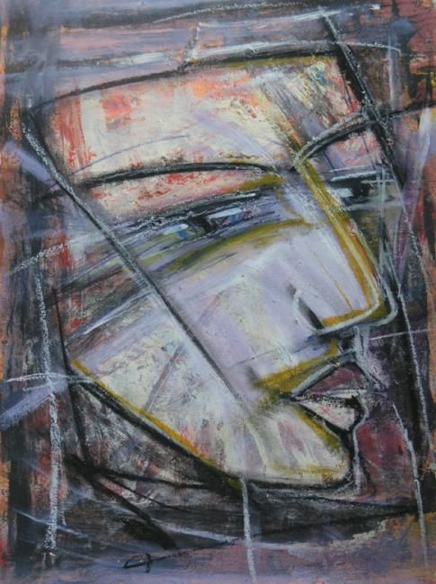 Malerei mit dem Titel "Visage Grèce" von Amor Driss Dokman, Original-Kunstwerk