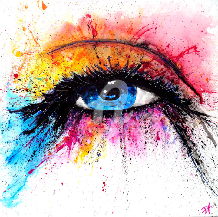 Peinture intitulée "the eye" par Dol, Œuvre d'art originale, Acrylique