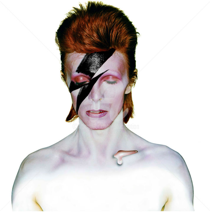 「RIP David Bowie」というタイトルのデジタルアーツ Dolによって, オリジナルのアートワーク