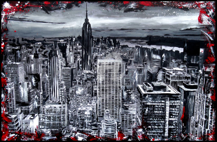 Peinture intitulée "New York - The big…" par Dol, Œuvre d'art originale, Acrylique
