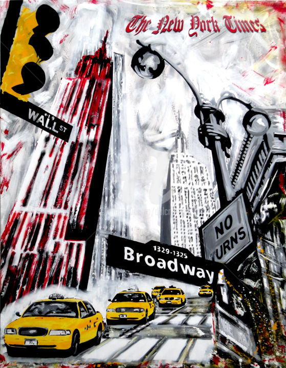 Peinture intitulée "New York - Broadway" par Dol, Œuvre d'art originale, Acrylique
