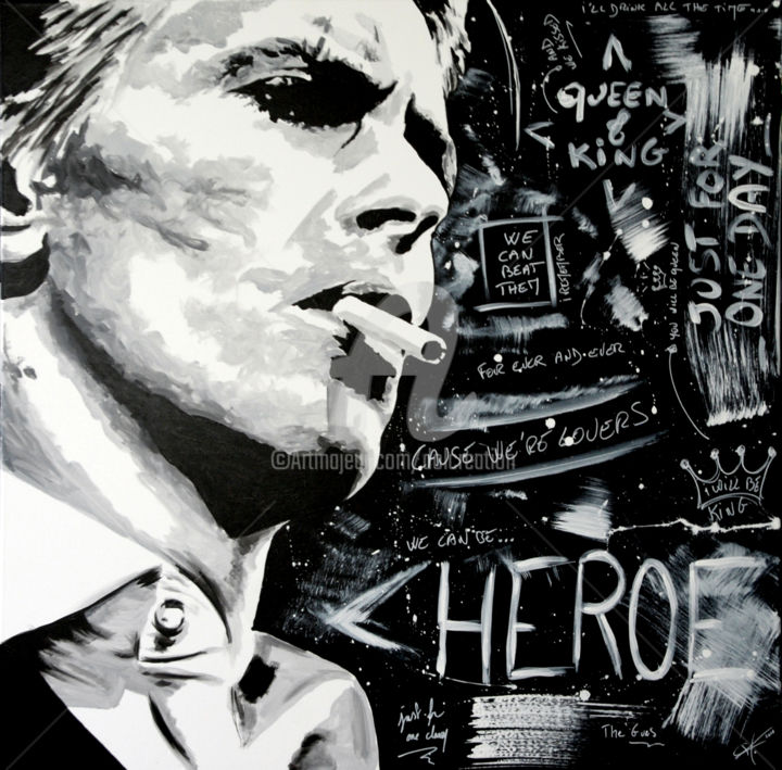 Peinture intitulée "David  bowie - hero…" par Dol, Œuvre d'art originale, Acrylique