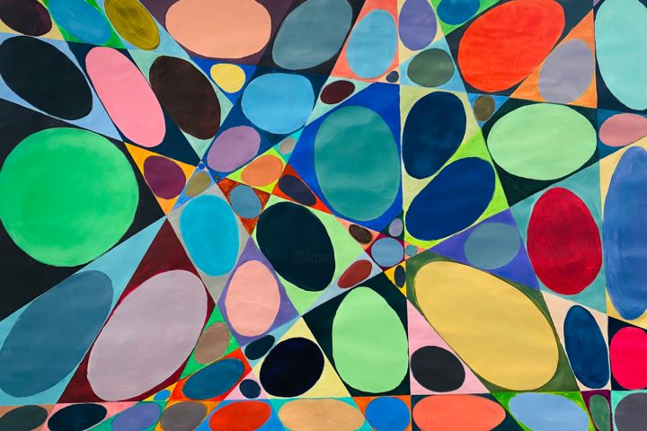 绘画 标题为“Geometric abstracti…” 由Dolgor Dugarova (Dolgor Art), 原创艺术品, 丙烯