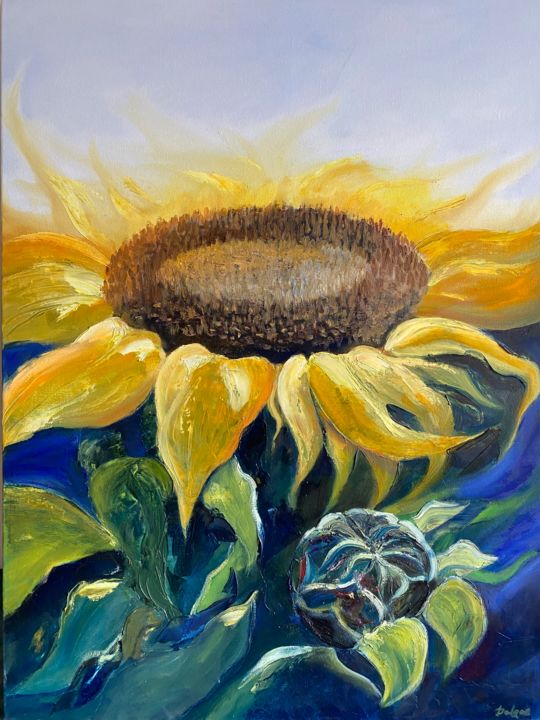 Pintura titulada "Sunflowers" por Dolgor Dugarova (Dolgor Art), Obra de arte original, Oleo