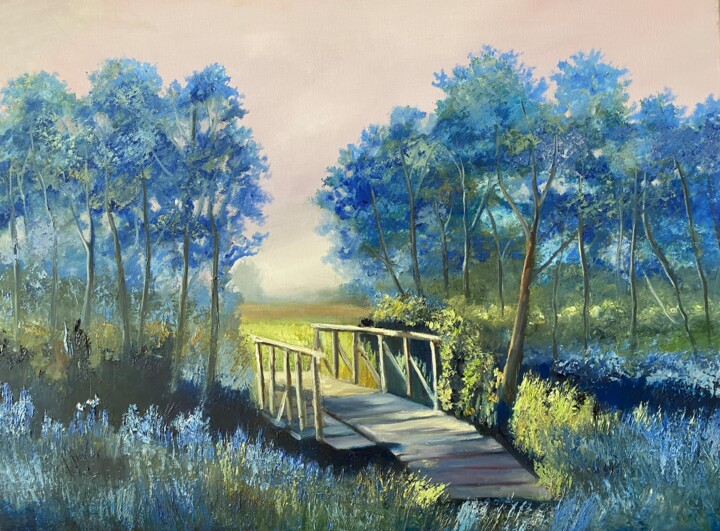 Peinture intitulée "A Bridge 2" par Dolgor Dugarova (Dolgor Art), Œuvre d'art originale, Huile