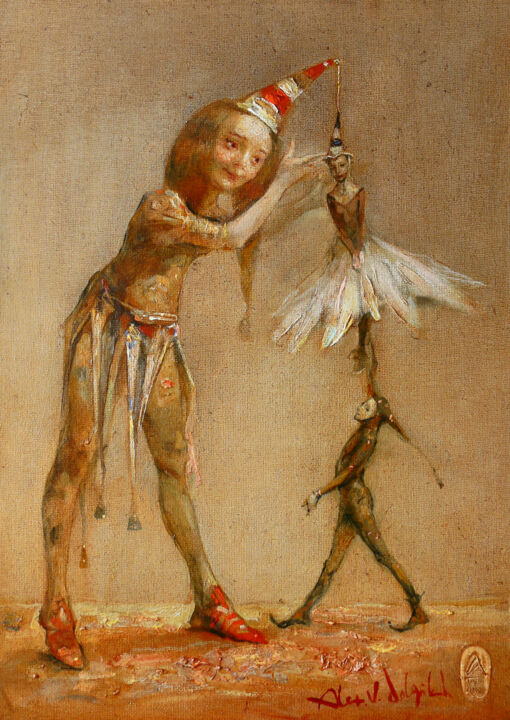 Peinture intitulée "Волщебный Колпак" par Alex V. Dolgikh, Œuvre d'art originale, Huile Monté sur Carton