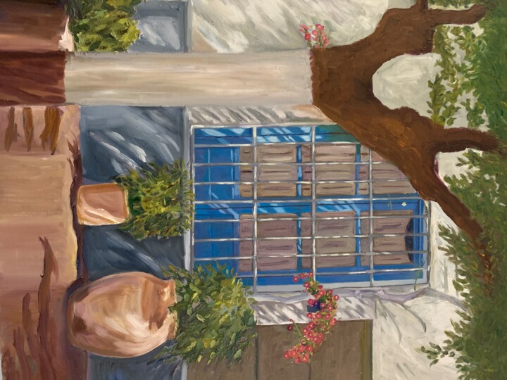 Pintura titulada "Lanjaron calle" por Dolores Fernández, Obra de arte original, Oleo