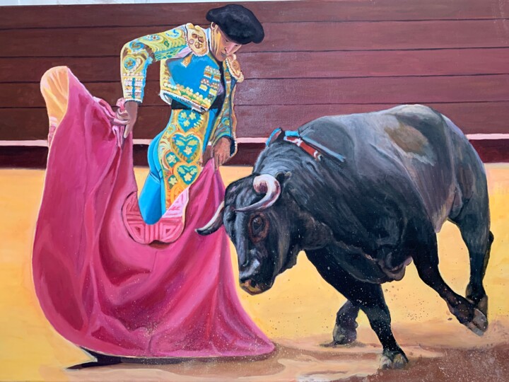 Pintura titulada "Capote" por Dolores Fernández, Obra de arte original, Oleo