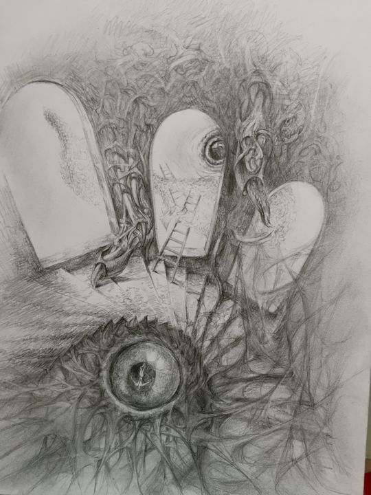 Drawing titled "Unwritten poem" by Natalya Doudell, Original Artwork, Pencil