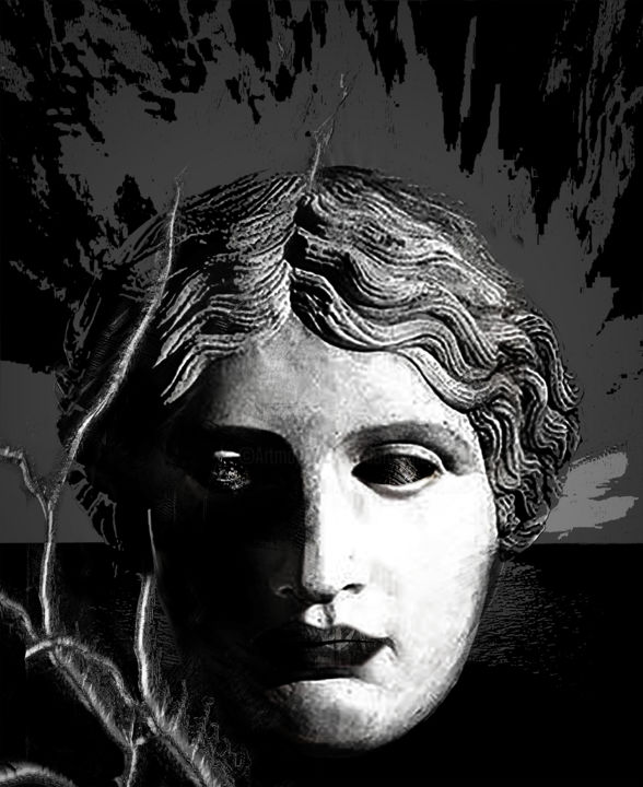Digital Arts titled "Greece in black and…" by Dodi Ballada, Original Artwork