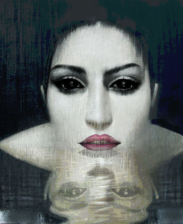 Digitale Kunst mit dem Titel "Reflection digital…" von Dodi Ballada, Original-Kunstwerk, Collagen